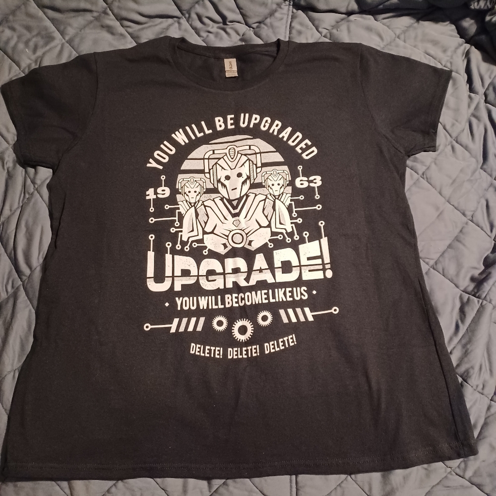 Doctor Who Cyberman Upgrade women's XL Tee NEW Once Upon A Tee black